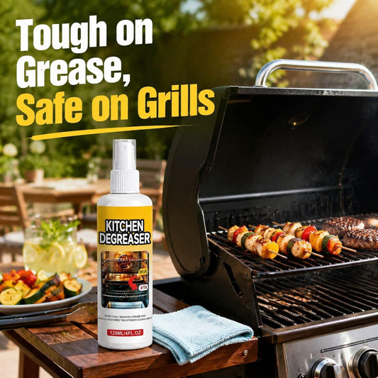 2PCS Barbecue Heavy Duty Degreaser Spray for Grill & Oven | Fast-acting grill cleaning spray, removes baked-on grease, for grills, air fryers, ovens, kitchen & patio, outdoor use