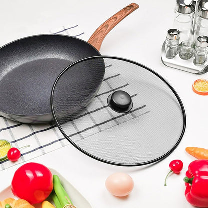 Amosfun Oil Splash Guard Splatter Screen for Frying Pan 11.41 Inch Mesh Cover for Pot Skillet and Wok Grease Splatter Shield Kitchen Cooking Accessory