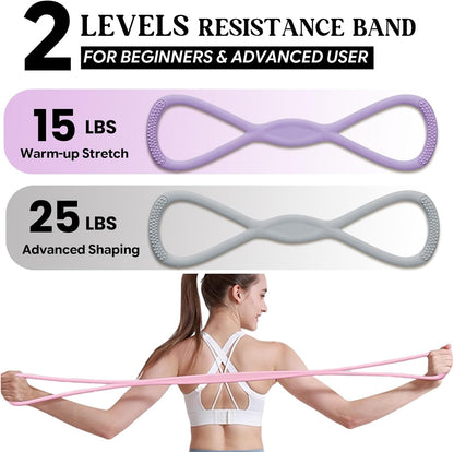 Figure 8 Resistance Band, Figure 8 Resistance Bands for Women Men,Resistance Band Figure for Working Out, Non-Slip Handles, Home Gym, Yoga & Physical Therapy
