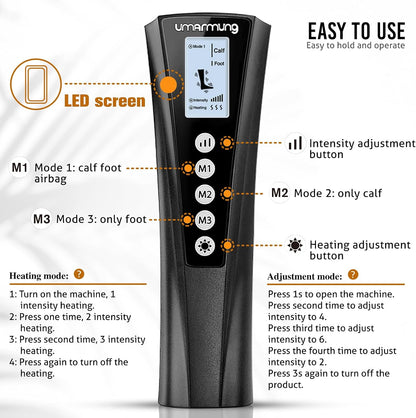 UMARMUNG Air Compression Leg Massager with Heat, Gifts for Men, Dad, Husband, Women, Mom, Wife, Her, Presents for Christmas, Mothers Day, Birthday, Valentine's Day, Works for Foot, Calf, Knee, Thighs