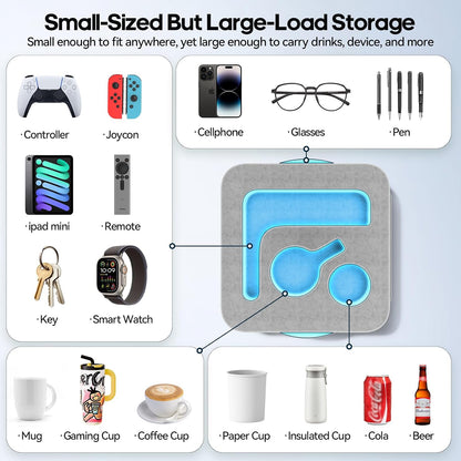 Couch Cup Holder Pillow, Sofa and Bed Caddy for iPad, Kindle, Switch, Game Controller, Remotes, Phones, Small-Sized Cup & Drink Holder for Couch, Bed, Desk, Car, Beach, Bathroom Cup Holder