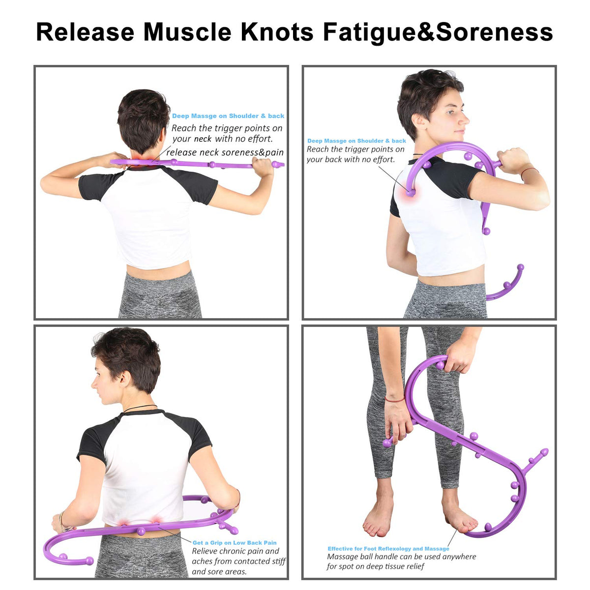 Self Message Cane for an Effective Back Message and Trigger Point Treatment