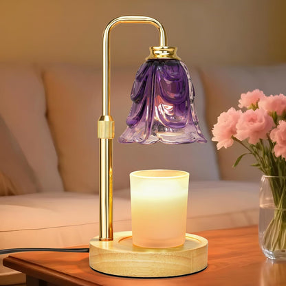 XJZJY Pink Flower Candle Warmer Lamp with Timer, Birthday Gifts for Women