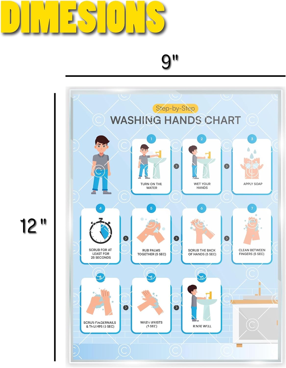 Morning Routine Chart for Kids – Step-by-Step Visual Schedule (9x12 Laminated) | Self-Care Educational Chart for Children, Special Needs & Autism – Morning Routine Support – English