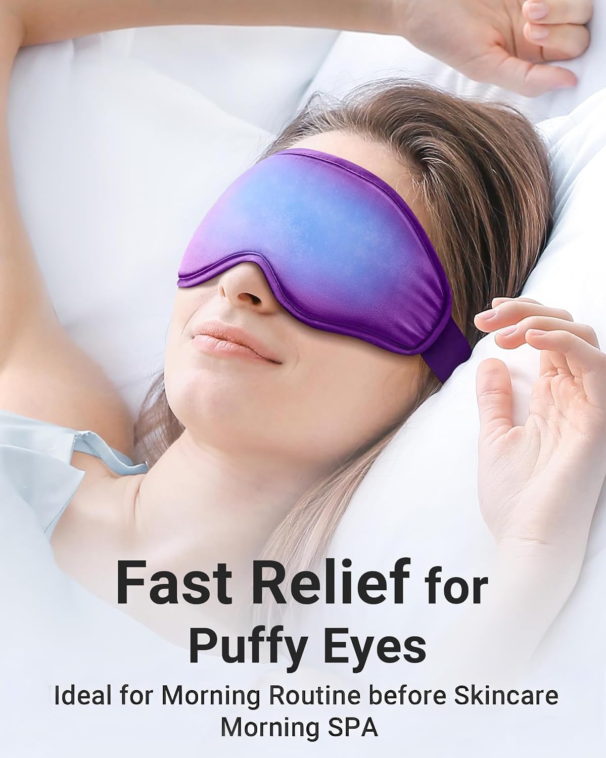 Cooling Eye Mask for Puffy Eyes: Fsa Eligible Items Hsa, Face Ice Eye Pack for Migraine After Surgery Relief - Reusable Cold Compress for Headaches Puffiness - Comfortable Weighted Fit Gel Sleep Mask