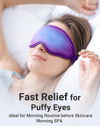 Cooling Eye Mask for Puffy Eyes: Fsa Eligible Items Hsa, Face Ice Eye Pack for Migraine After Surgery Relief - Reusable Cold Compress for Headaches Puffiness - Comfortable Weighted Fit Gel Sleep Mask