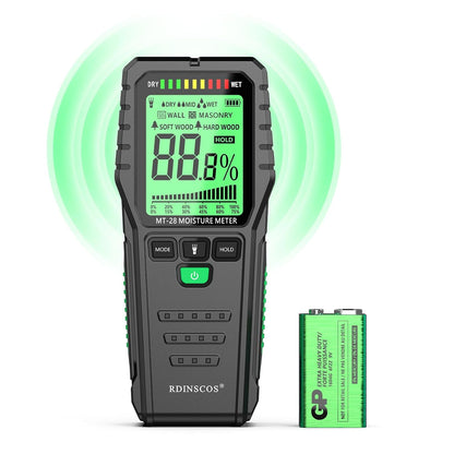 RDINSCOS Pinless Moisture Meter for Wood & Wall | Digital Moisture Detector, Flooding Detection, High Humidity Detection, For Walls, Floor, Masonry