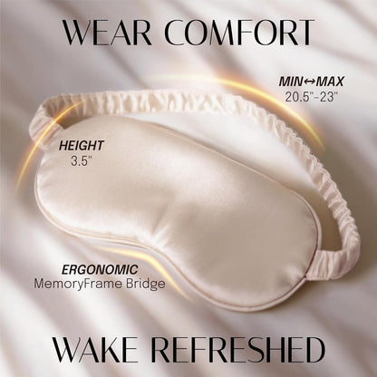 OLESILK 100% Mulberry Silk Sleep Mask for Women - Zero-Pressure Blackout