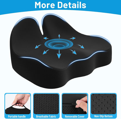 Memory Foam Seat Cushion, Ergonomic Office Chair Cushion for Long Sitting