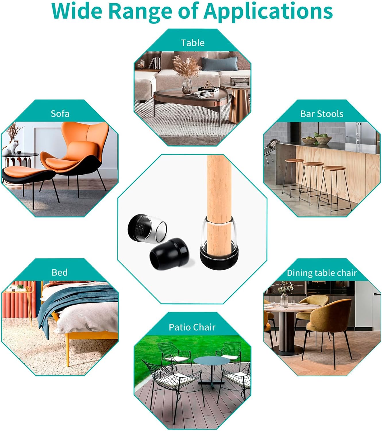 Chair Sliders for Carpet, 16PCS Furniture Sliders for Carpeted Floors & Hardwood Floors, Round Chair Glide Pads for Quickly and Easily Moving Furniture, Protect Floor(Clear, Fit 0.75"-1.1") | Chair Glides for Carpet & Hardwood Floor, Furniture Slides