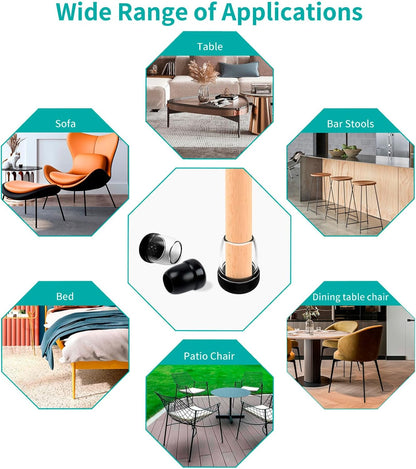 Chair Sliders for Carpet, 16PCS Furniture Sliders for Carpeted Floors & Hardwood Floors, Round Chair Glide Pads for Quickly and Easily Moving Furniture, Protect Floor(Clear, Fit 0.75"-1.1") | Chair Glides for Carpet & Hardwood Floor, Furniture Slides