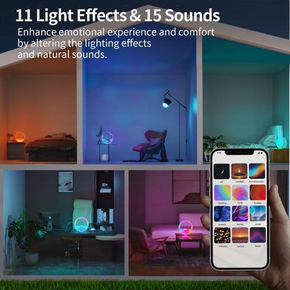 MOMILLA Smart Sunrise Alarm Clock with Wireless Charging Station, App Control Wake-Up Light & White Noise Sound Machine, Bluetooth Speaker, Compatible with Airpods/iPhone for Bedrooms & Heavy Sleepers | Bluetooth Speaker App Control,Wake-Up Light,White