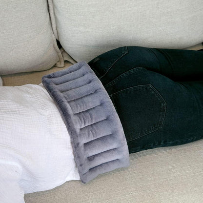 Purple Moon Collection - Microwavable Heating Pad for Neck & Shoulders - 6x16, Gray - Flaxseed Heat Pack - Weighted Hot & Cold Therapy Compress Wrap for Pain Relief, Menstrual Cramps, Sore Muscles