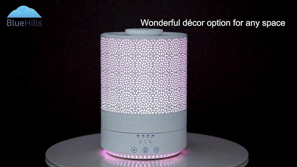 BlueHills 2500 ML Humidifier with Essential Oil Diffuser Combo Aroma Home Décor Design for Large Bed Bath Kids Baby Living Rooms Big Capacity LED Lights Scent Ultrasonic Cool Mist Wood Grain F006