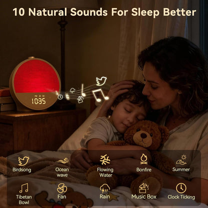Vivilumens Sunrise Alarm Clock for Bedroom, White Noise Sound Machine