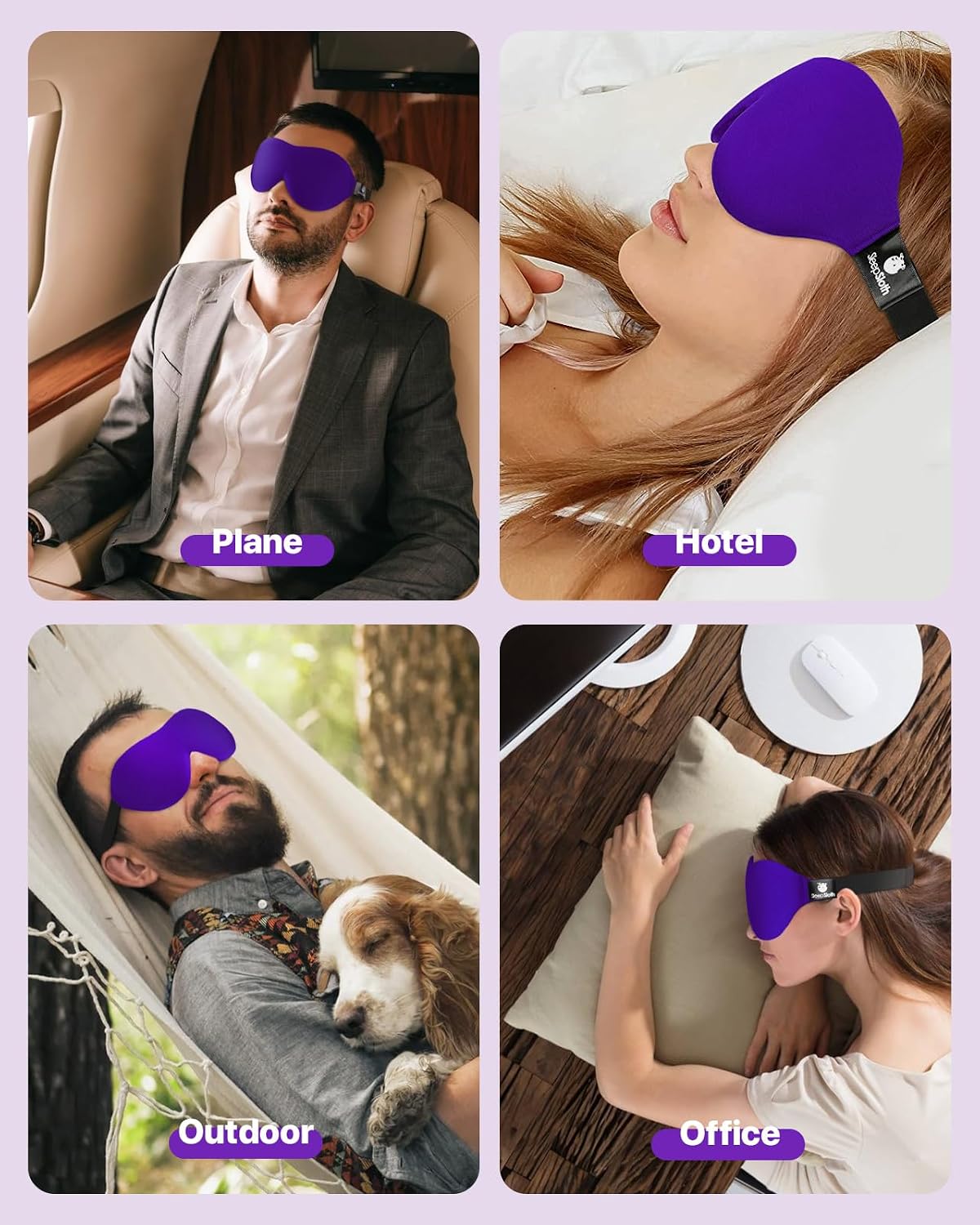 Sleep Mask for Side Sleepers, 3D Contoured Eye Mask for Sleeping, Soft Memory Foam Eye Cover with Adjustable Strap, No Pressure on Eyes, Travel Sleep Mask for Men Women, Shift Work & Naps