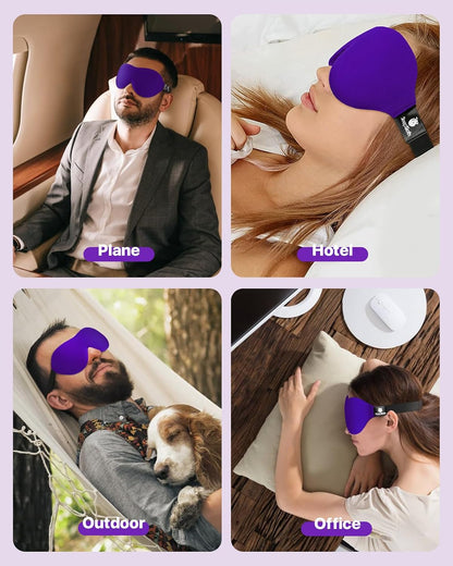 Sleep Mask for Side Sleepers, 3D Contoured Eye Mask for Sleeping, Soft Memory Foam Eye Cover with Adjustable Strap, No Pressure on Eyes, Travel Sleep Mask for Men Women, Shift Work & Naps