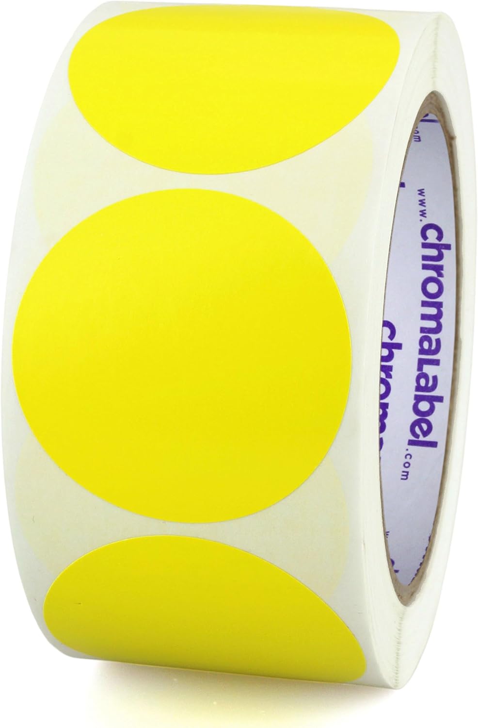 Fluorescent Green Dot Stickers, 2 Inch, 500/Roll | Writable Matte Paper Circle Stickers for Inventory, Classrooms, Offices, Retail, and Color Coding. Made in USA
