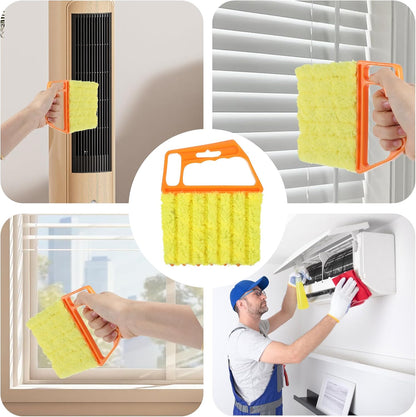12pcs blinds cleaner tool handheld mini blind cleaner for vinyl blinds 7Finger Washable blind cleaners duster tool for Air Conditioner Window Fan Siding Dust Dirty Removable window cleaners