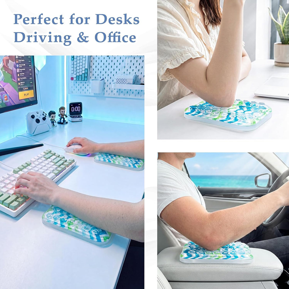 Ospelelf Ergonomic Elbow Pad, Gel Keyboard Wrist Rest Support for Office Desk Chair, Arm Wrist Pad for Typing Pain Relief