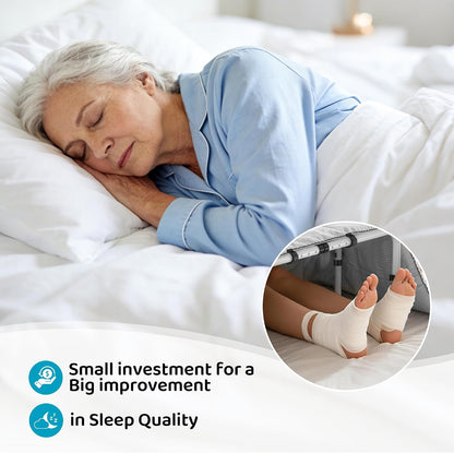 Blanket Lifter for Feet, Height Adjustable Foot Tent,Non-Slip Aluminum Alloy | 4 clips, 26"-32" adjustable. Ideal for post-surgery & knee pain relief. Use on bed/floor. Easy assembly, no tools.