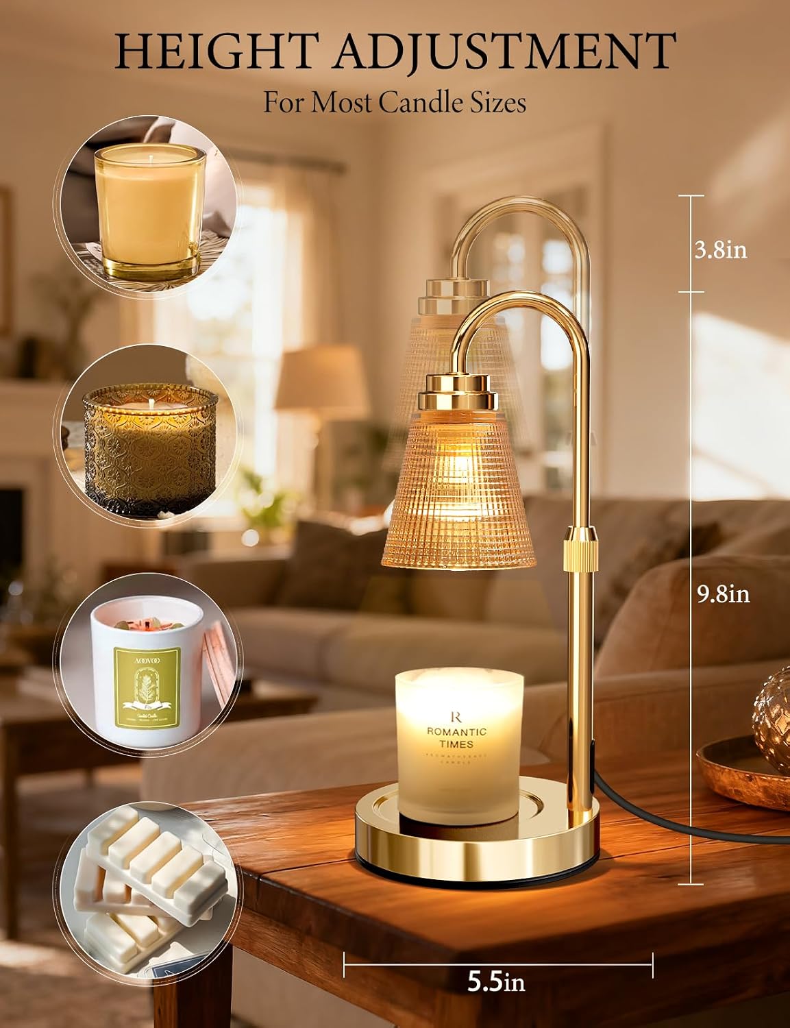 Candle Warmer Lamp with Timer Dimmer, Home Decor for Birthday Gifts Women