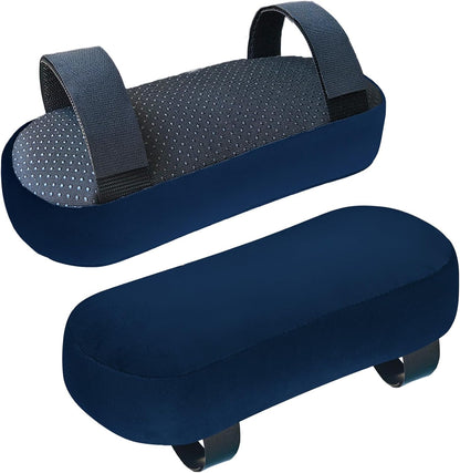 WdFour 2-Pack Non-Slip Armrest Pads for Office & Gaming Chairs - Ergonomic Forearm Support Pillow for Desk, Computer & Wheelchair, Pressure Relief Cushions (Black)