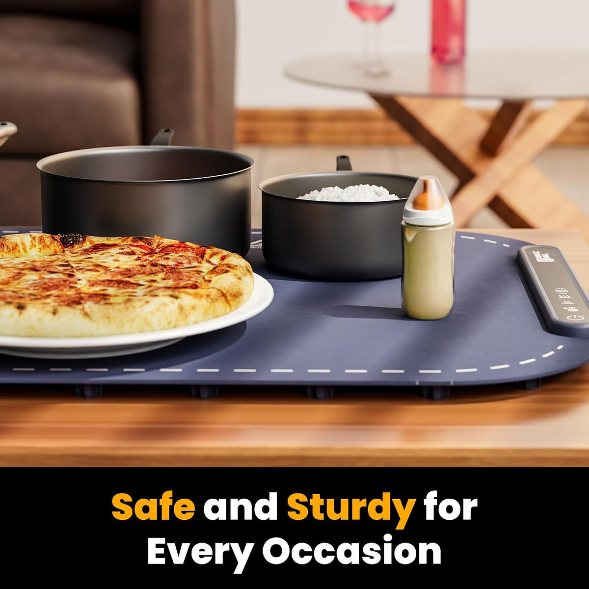 Magic Mill Warming Mat for Food - Premium XL Electric Warming Tray, 3 Temperature Levels, 10s Fast Heating Silicone Surface, Rollup Buffet Heat Pad, Non-Slip Feet, Ideal for Parties, Home, Travel