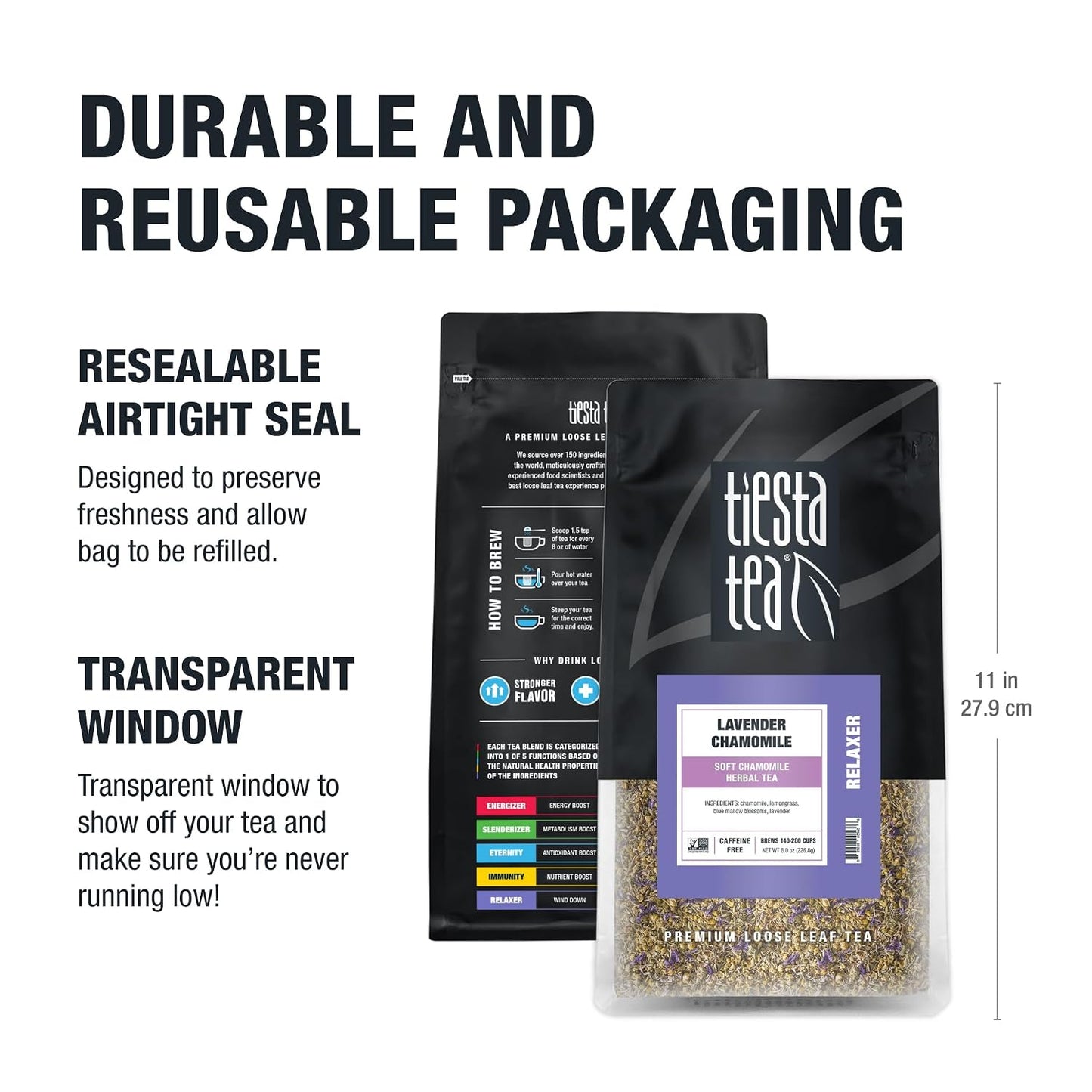 Tiesta Tea - Lavender Chamomile Herbal Tea, Loose Leaf, Calming Blend with Chamomile, Lavender, and Lemongrass, Caffeine-Free Herbal, Great for Hot or Iced, Resealable Pouch, 25 Cups, 0.9 Ounce