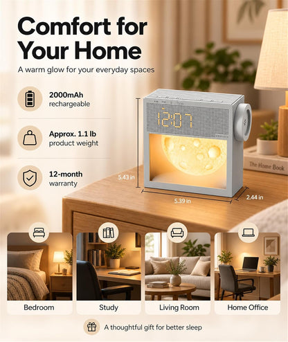 Rechargeable Sunrise Alarm Clock with Sound Machine and Night Light