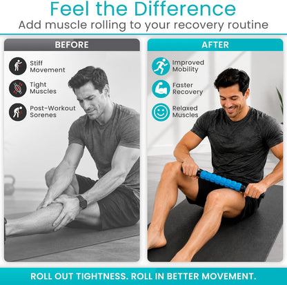 Vive Massage Stick Roller for Muscle, Back, Legs - Deep Tissue Body Fascia