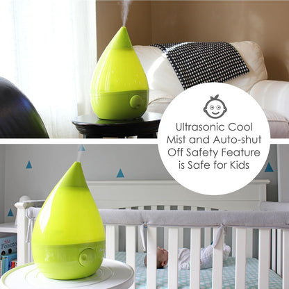 Crane Ultrasonic Cool Mist Humidifier for Bedroom, Baby Nursery, Kids Room, Plants, or Office, Large 1 Gallon Tank, Filter Optional, Blue and White