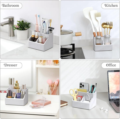 Luxspire Diatomite Toothbrush Holder, 2 Slots, Marble White | Fast Drying, Diatomaceous Earth, Electric Tooth Brush and Toothpaste Organizer, For Bathroom Kitchen Vanity Countertop