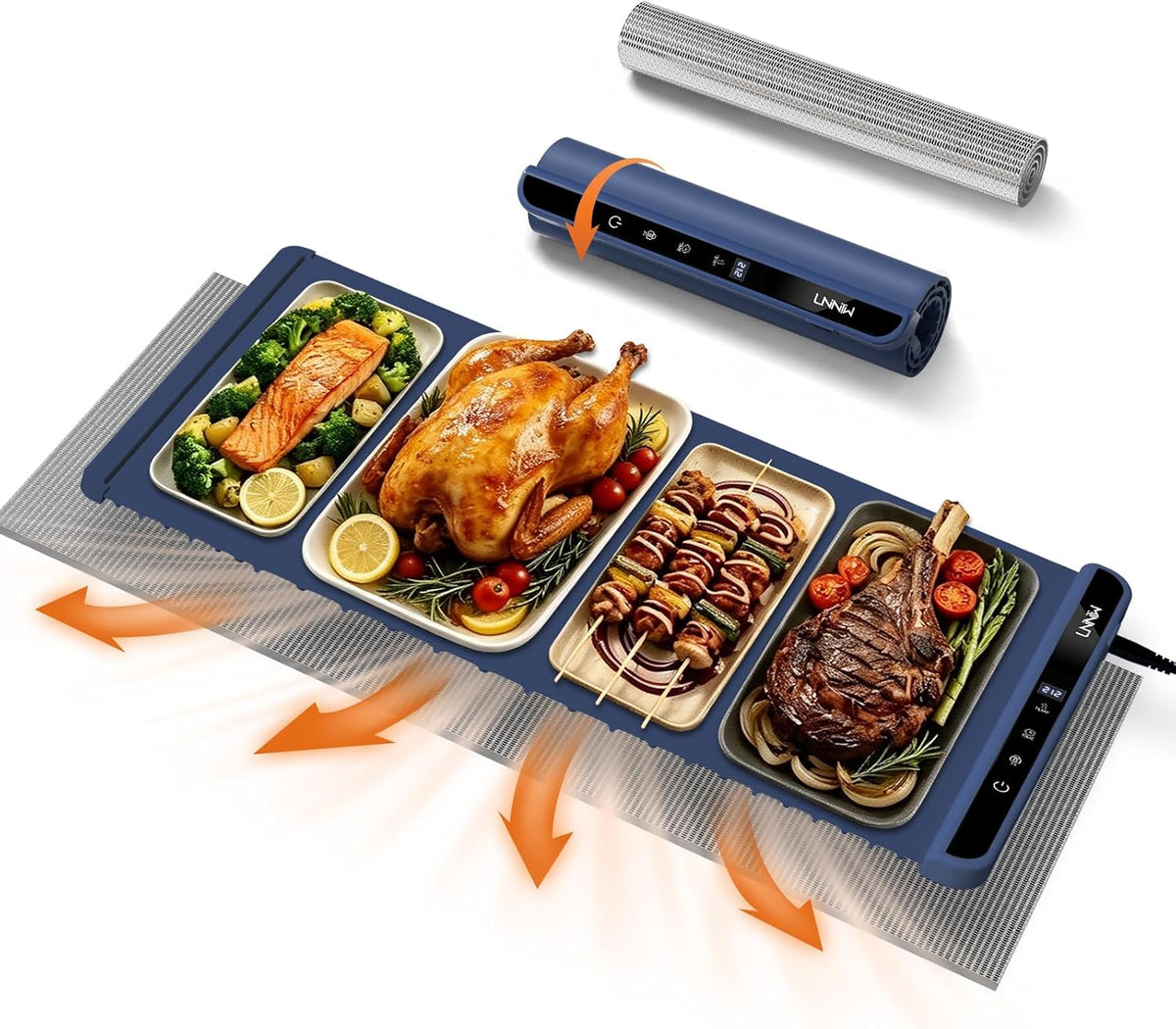 Warming Mat for Food, 26x15 Inch, Off White, Fast Heat, Child Lock