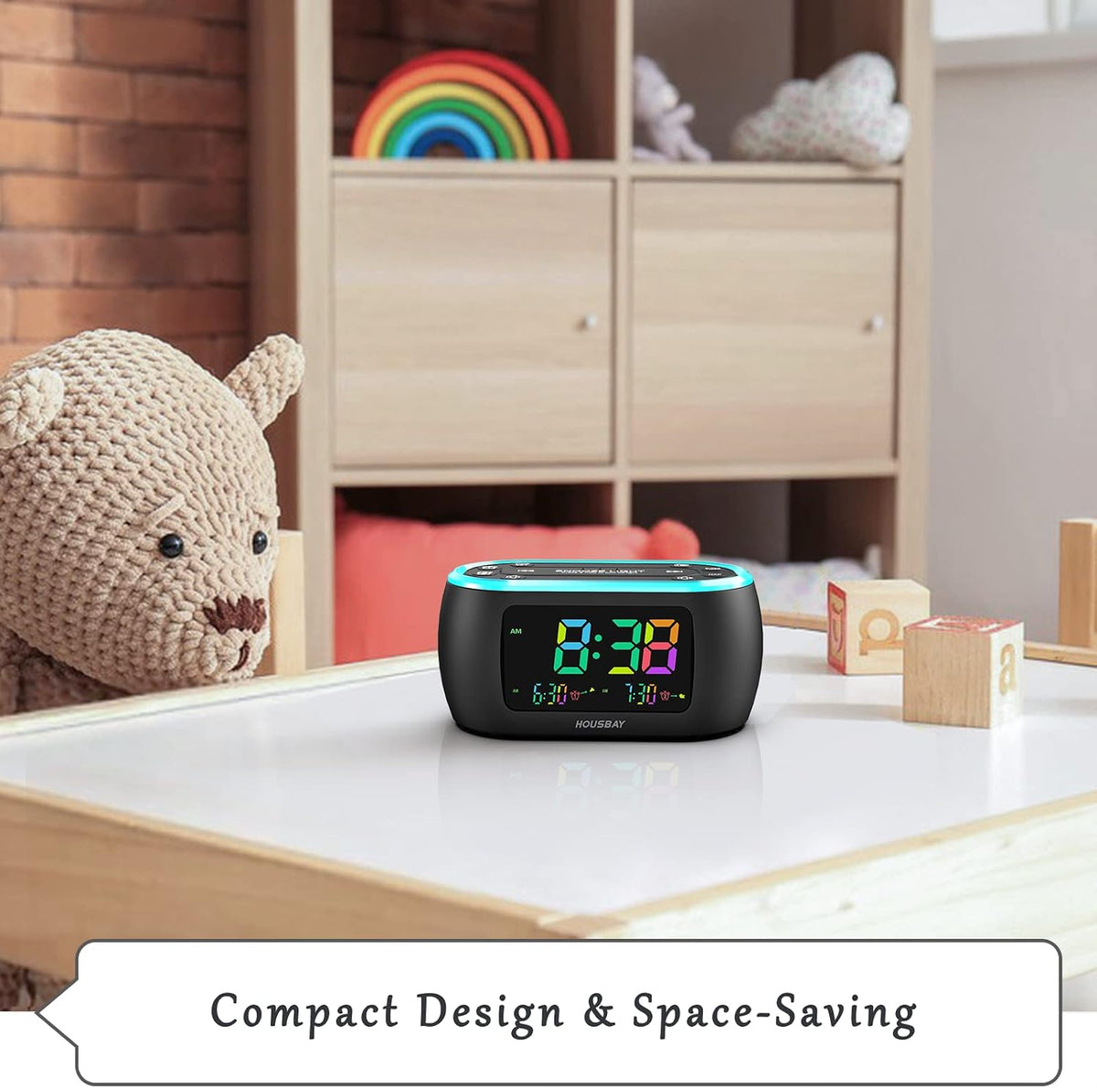 HOUSBAY Digital Alarm Clock Radio for Bedrooms with Night Light