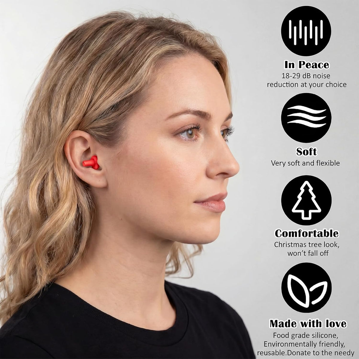 24 Pairs Black Ear Plugs Bulk NRR 29dB Reusable Silicone Ear Plugs with Plastic Cases Soft Foam Plug for Sleeping Noise Cancelling Concerts Shooting Swimming Noise Reduction