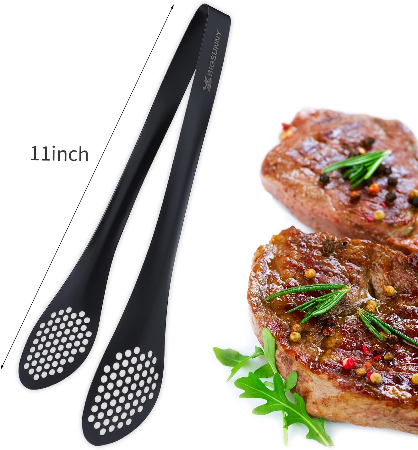 MSY BIGSUNNY 9 inch Buffet Tongs, Set of 2 Stainless Steel Food Serving Tongs