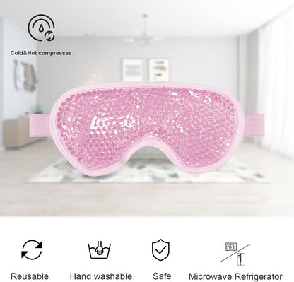 Cooling Gel Eye Mask with Eye Holes, 2 PCS Cold Eye Packs for Puffiness & Swelling, Reusable Hot Cold Compress Heat Ice Gel Pack, Purple and Pink