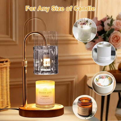 Candle Warmer Lamp with Timer & Dimmer, Birthday Gifts for Women Mom, 4-Level Dimmable Flower Heat Lamp for Jar Candles, Adjustable Height, House Warming Gifts, Home Decor (Purple