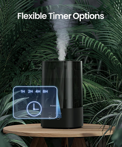 ROSEKM 2L Cool Mist Humidifier for Bedroom and Plants, Quiet, Black