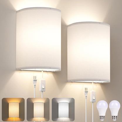 Battery Operated Rechargeable Wall Sconce Set of Two with 10000mAh Battery