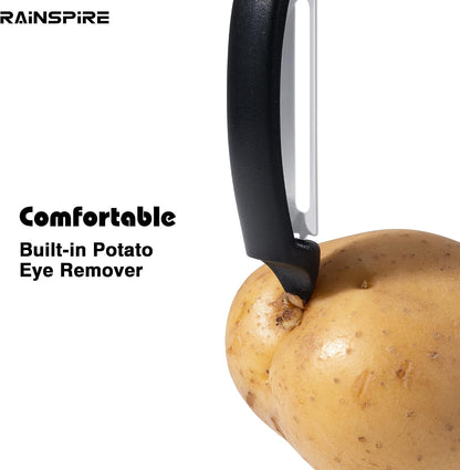 Rainspire 3-Piece Peeler Set, Premium Swivel Vegetable Peeler, Kitchen Gadgets Apple Peeler Potato Peeler Veggie Peeler Fruit Peeler, Dishwasher Safe Kitchen Accessories, Grey