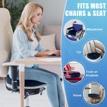 BlissTrends Donut Pillow Seat Cushion, Memory Foam Lifting Cushions(Black) | Donut Chair Cushions for Postpartum Pregnancy & Hemorrhoids,Tailbone Pain Relief Cushion for Office&Home Chairs