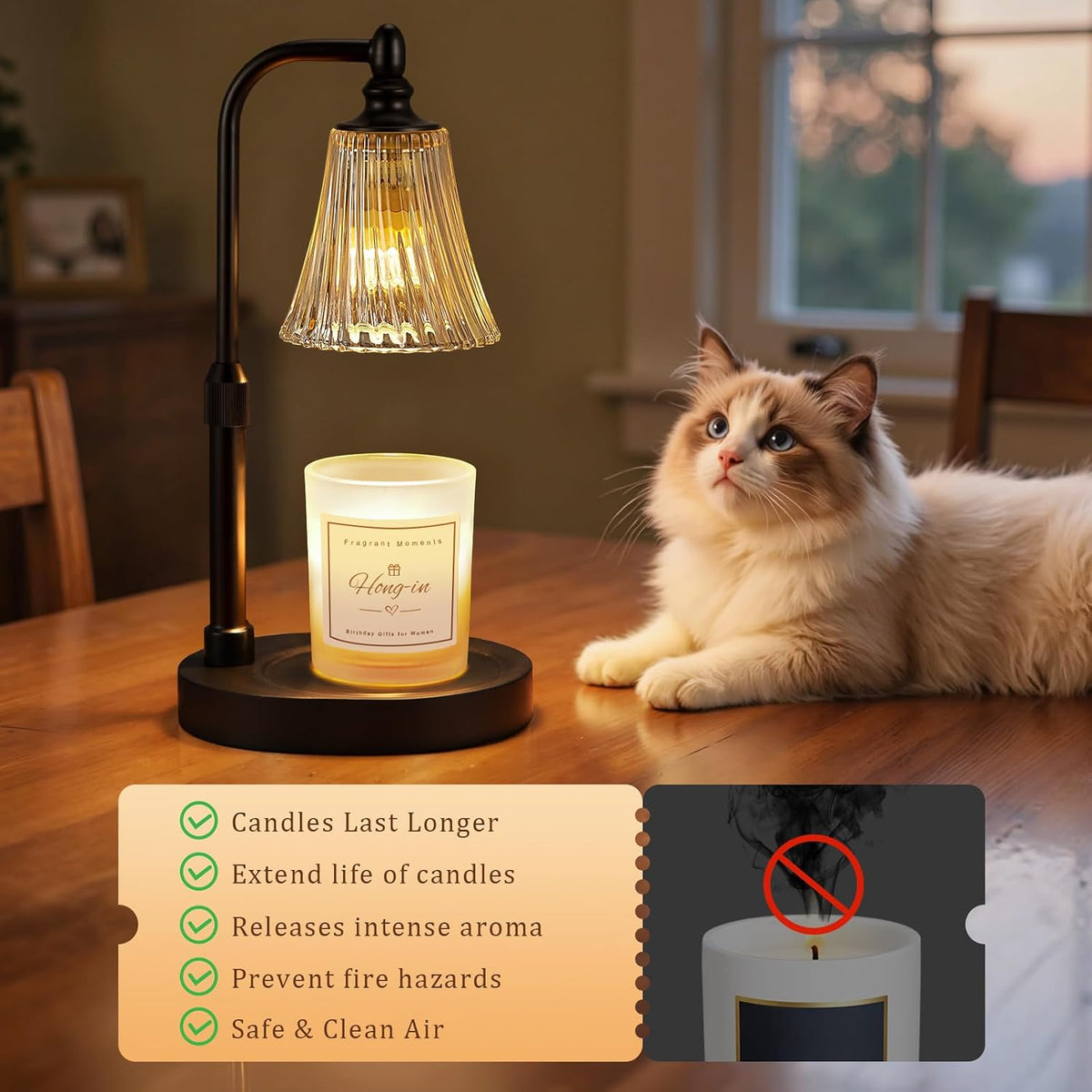 Hong-in Candle Warmer Lamp with Timer,Birthday Gifts for Women Mom Sister