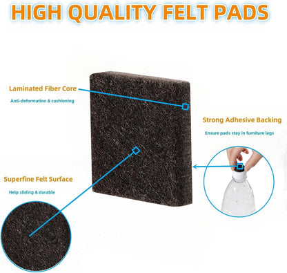 Felt Pads Small 3/8" Felt Pads for Cabinet Doors Bumpers, Cabinet Cushion Dots Felt Cabinet Door Stops, Self Adhesive Thick Bumper Pads to Protect Surfaces -Anti Scratch 234 Pcs Round Brown