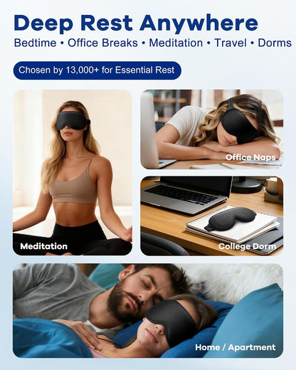 3D Cooling Gel Weighted Eye Mask for Sleeping, 100% Blackout Sleep Mask