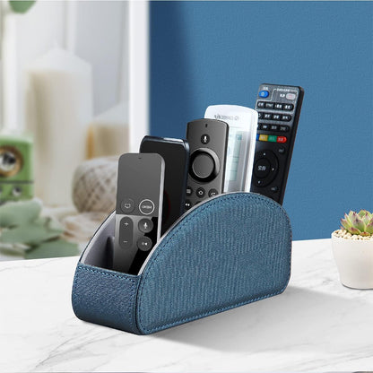 Pu Leather TV Remote Control Holder with 5 Compartments,Remote Caddy/Tray | Bedside Table Desk Storage Box/Organizer for Pen,DVD,Blu-Ray,Media Player,Heater Controller,Cosmetics,Glasses,Office Supplies