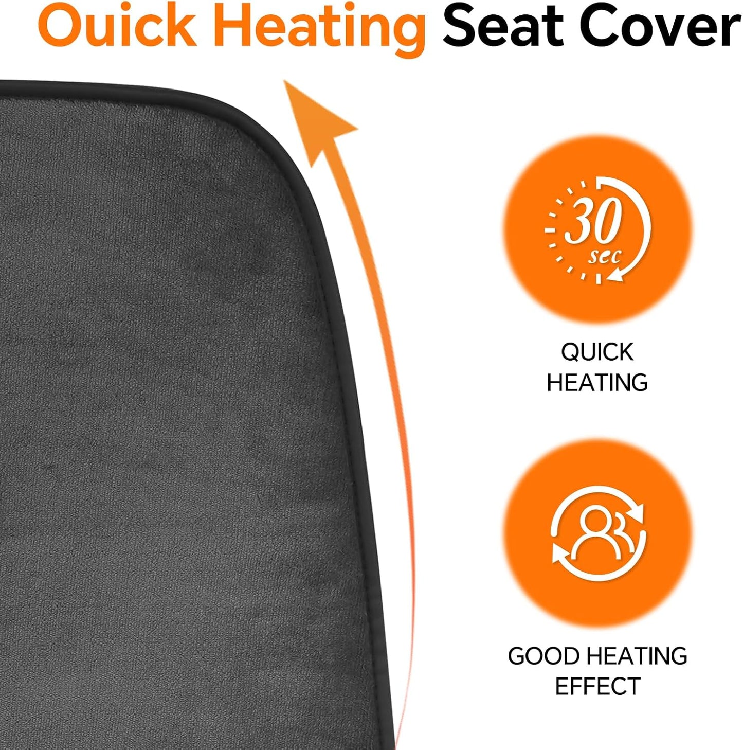 Dark Grey Heated Seat Cover Cushion with Heat Warmer, Large Size Soft Comfortable Winter Seat Cover Cushion Heating Pad for Office Home Chair Warm Cold Weather Gift for Winter, 3 Models Setting