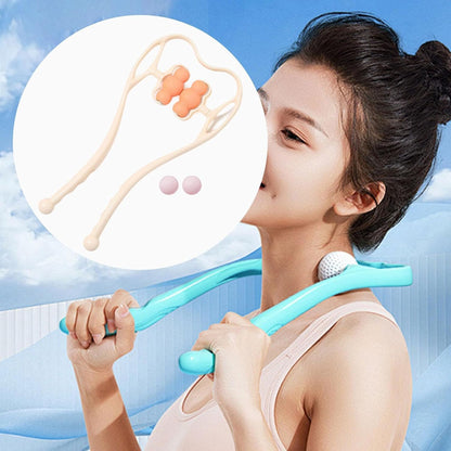 predolo Trigger Point Massager Manual Neck Massager Portable Ergonomic Handle Design Massager Tool Handheld Neck Massage Instrument, Orange