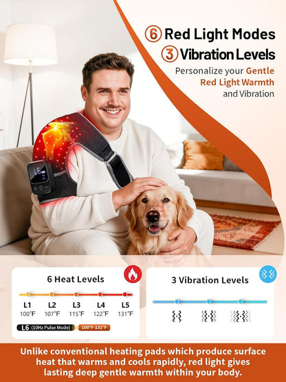 RELEXNOW Red Light Therapy for Shoulder with Vibration Portable FSA/HSA